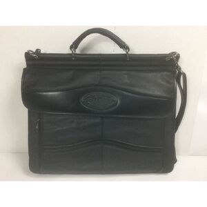 Terrapin Deluxe Black Leather Messenger Bag Mobile Office Briefcase Business‎